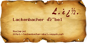 Lackenbacher Ábel névjegykártya